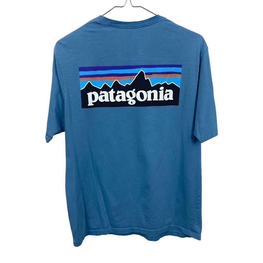 Patagonia Men's Responsibili-tee P-6 Fitz Roy Logo T Shirt Crater Blue XS